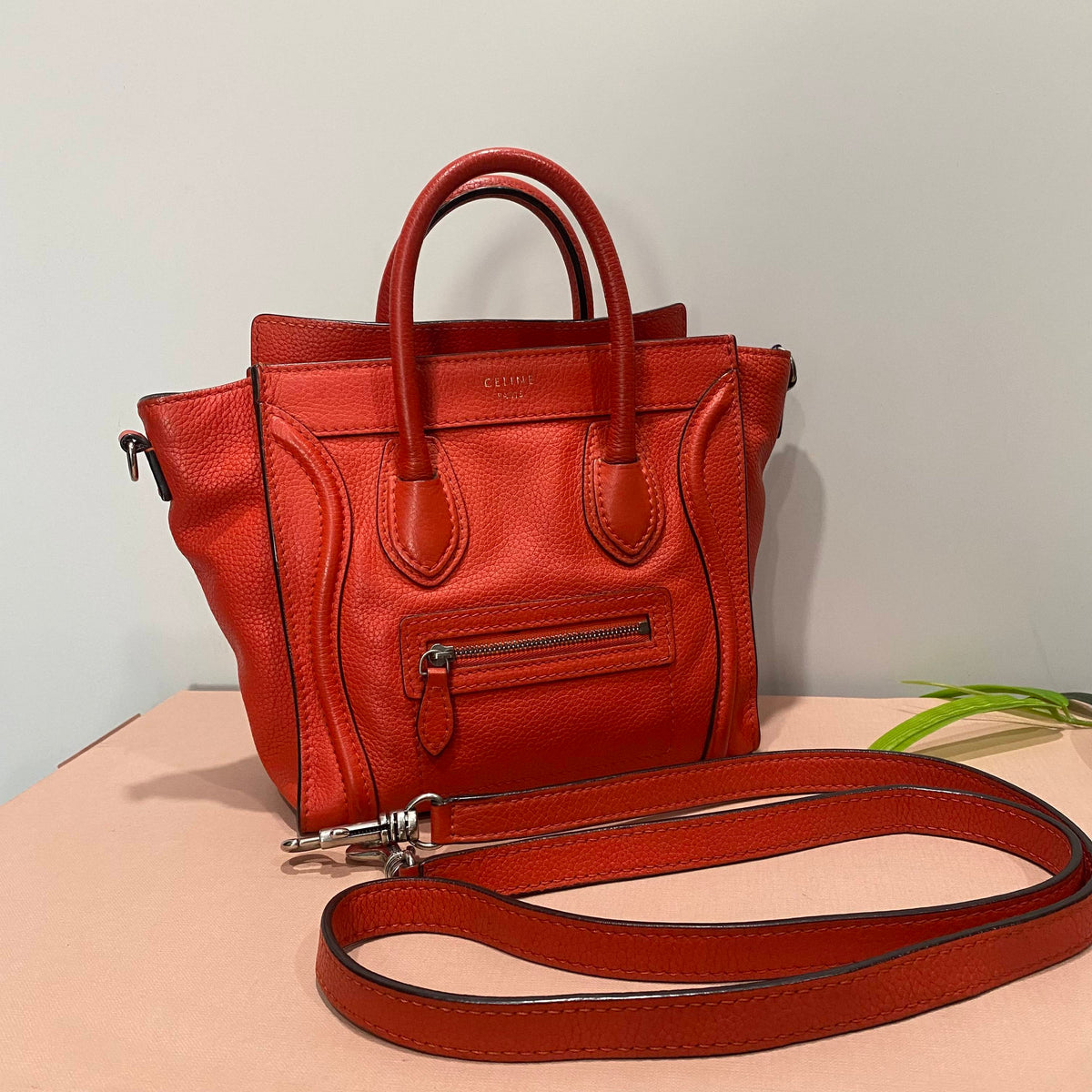 Celine - Luggage - Leather - Orange - (mini)