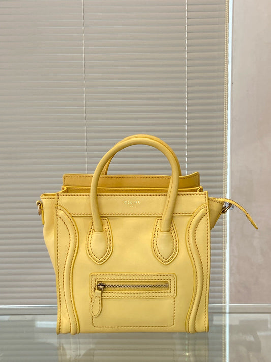 Celine - Luggage - Leather - Yellow - (mini)