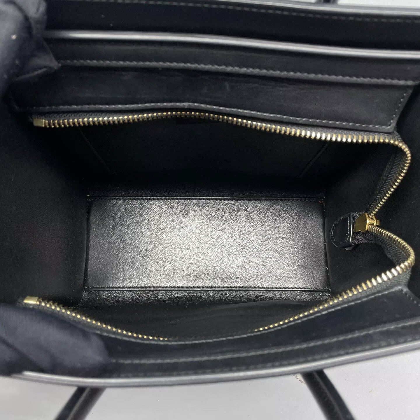 Celine - Luggage Nano - Grained calfskin leather and suede - Multicolour (Beige, Black, Orange) with Gold-Tone Hardware - (mini)