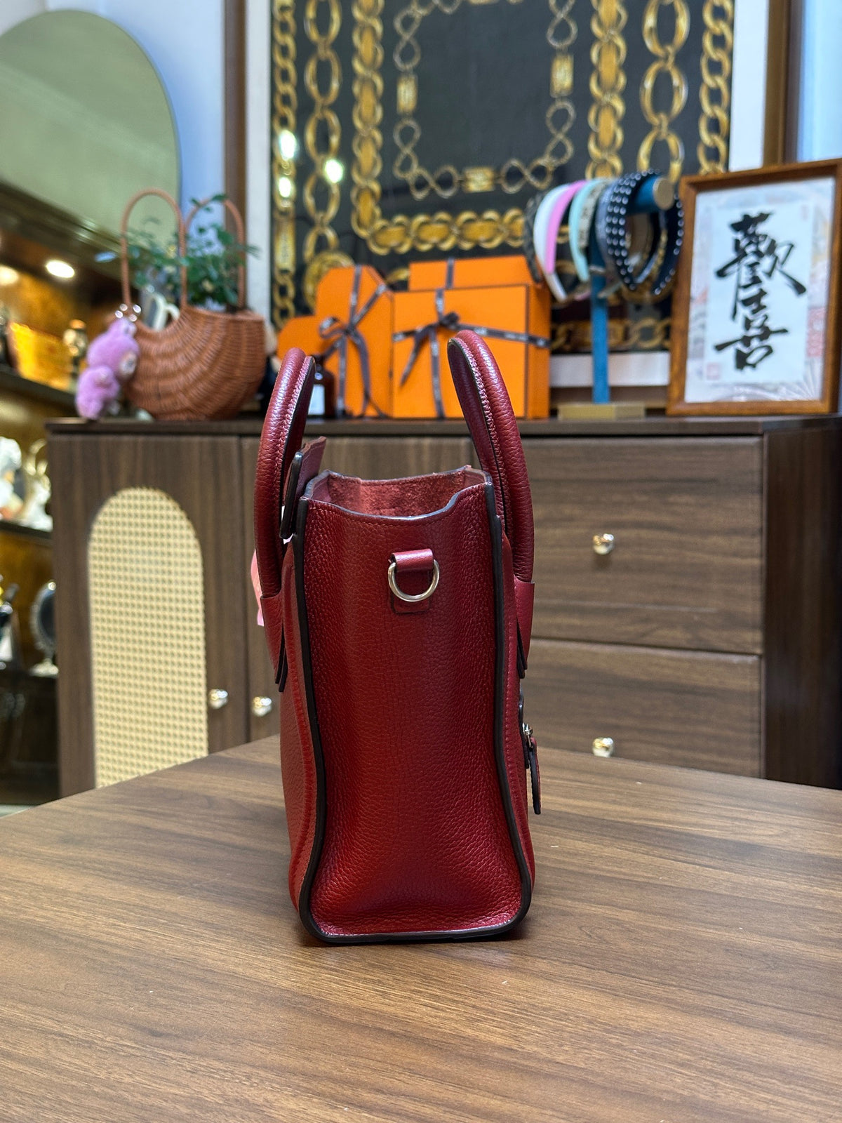 Celine - Luggage Nano - Leather - Burgundy - (nano)