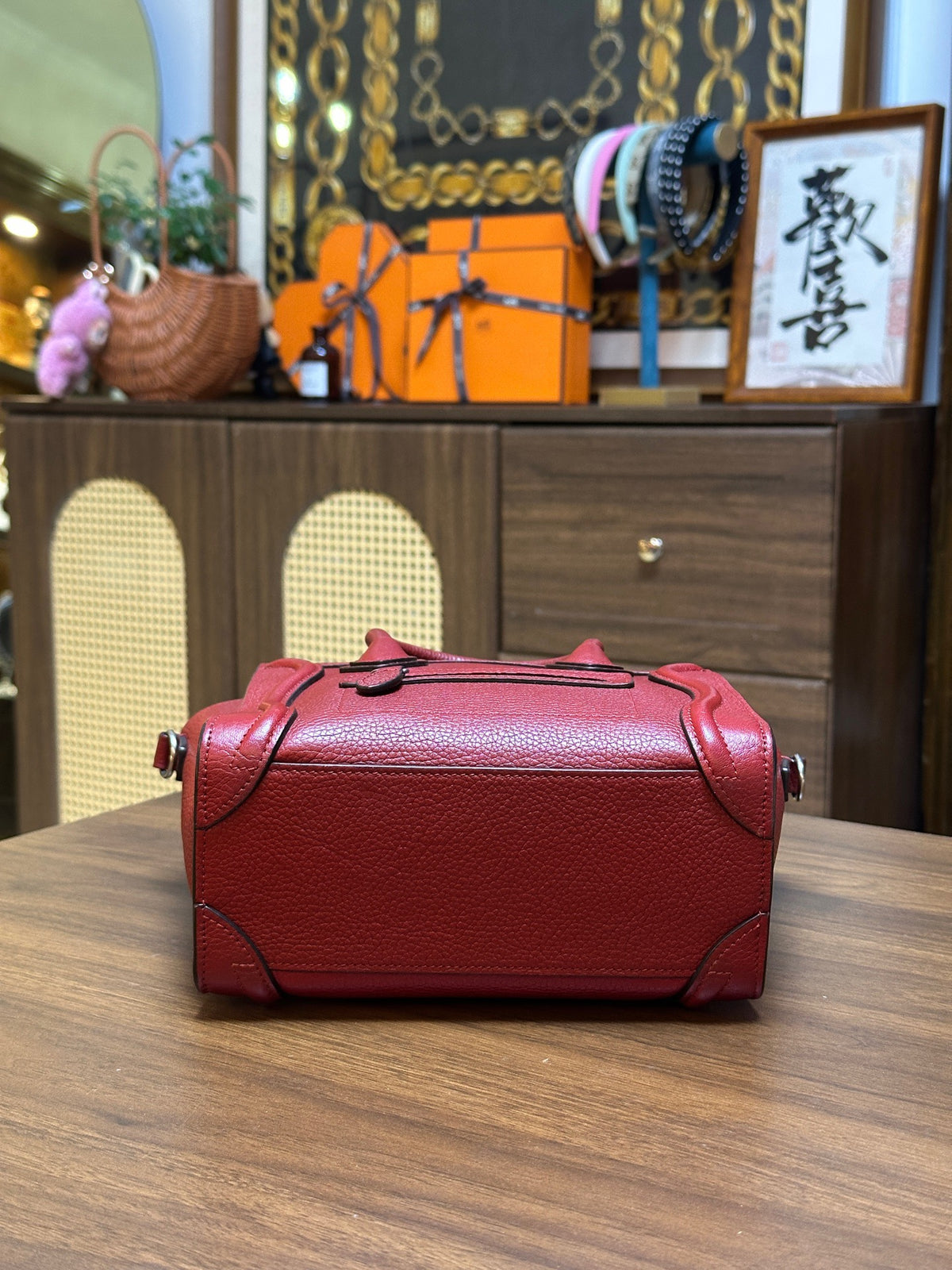 Celine - Luggage Nano - Leather - Burgundy - (nano)