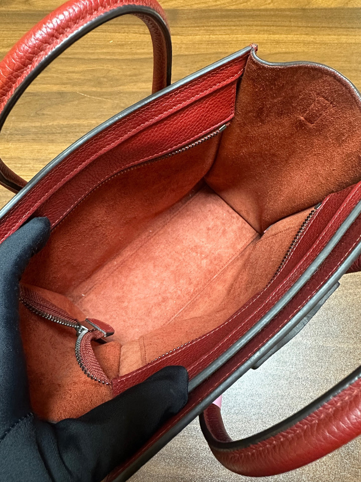 Celine - Luggage Nano - Leather - Burgundy - (nano)