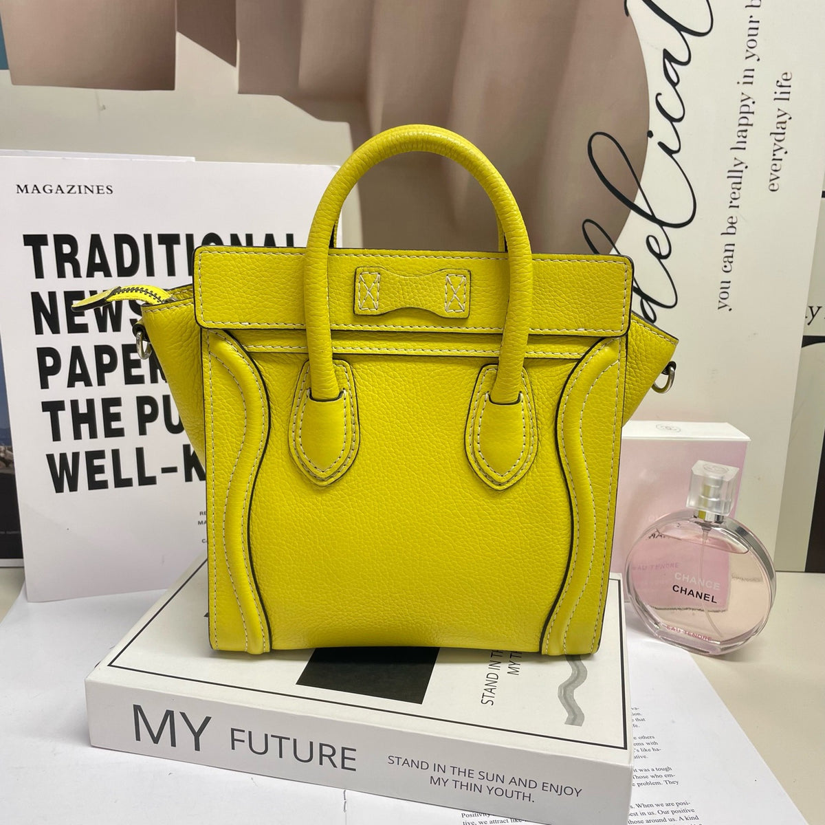 Celine - Luggage Nano - Leather - Yellow - (mini)