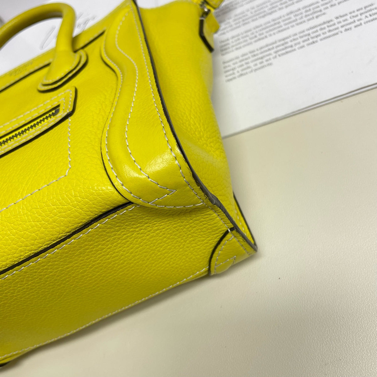 Celine - Luggage Nano - Leather - Yellow - (mini)