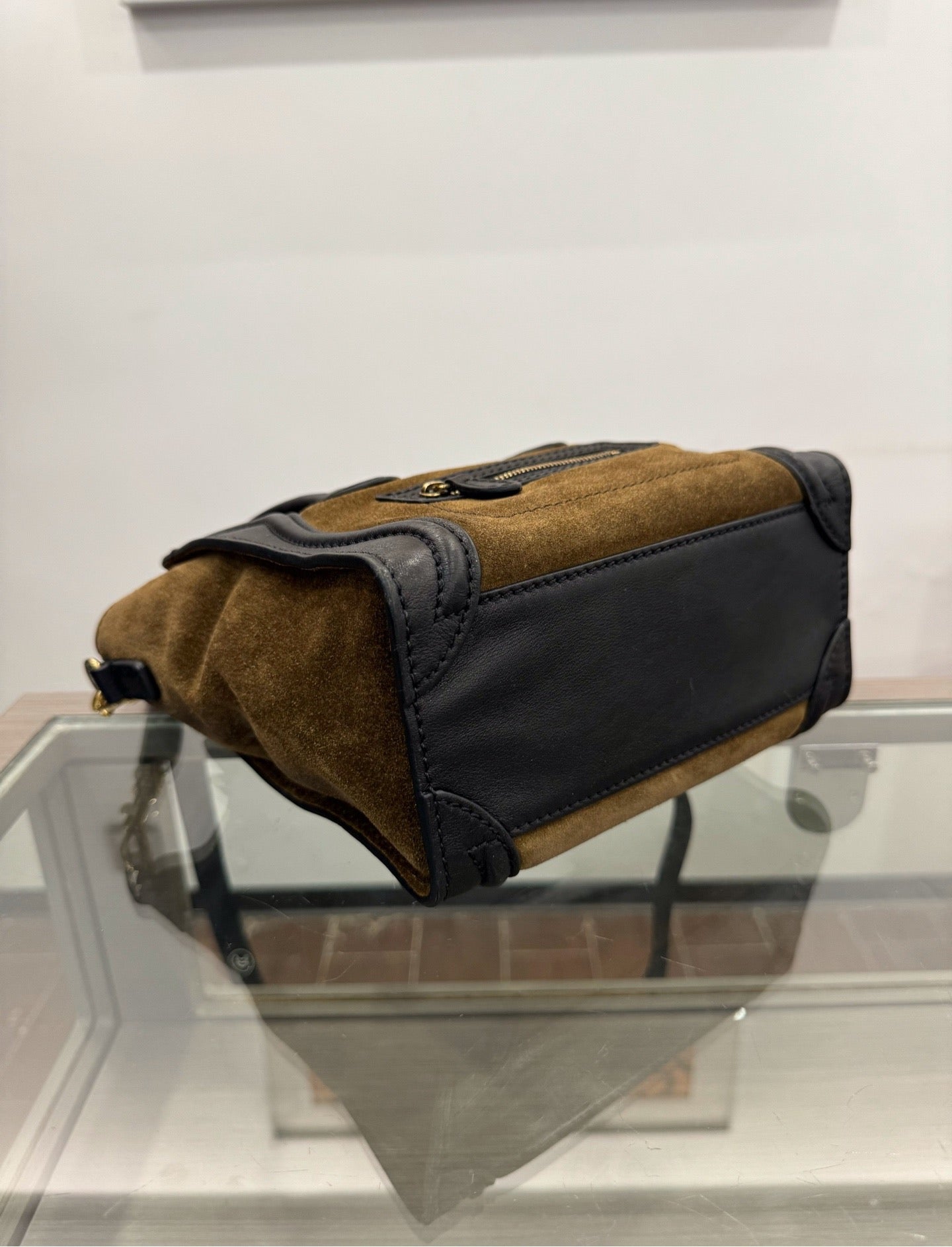 Celine - Luggage Nano - Suede and Leather - Brown - (mini)