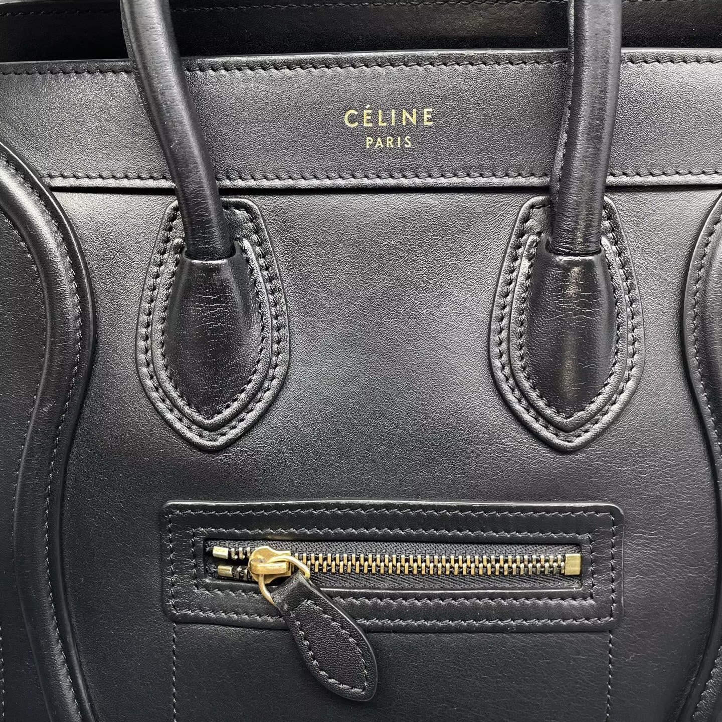 Celine - Luggage Nano Tote - Calfskin leather - Black - (mini)
