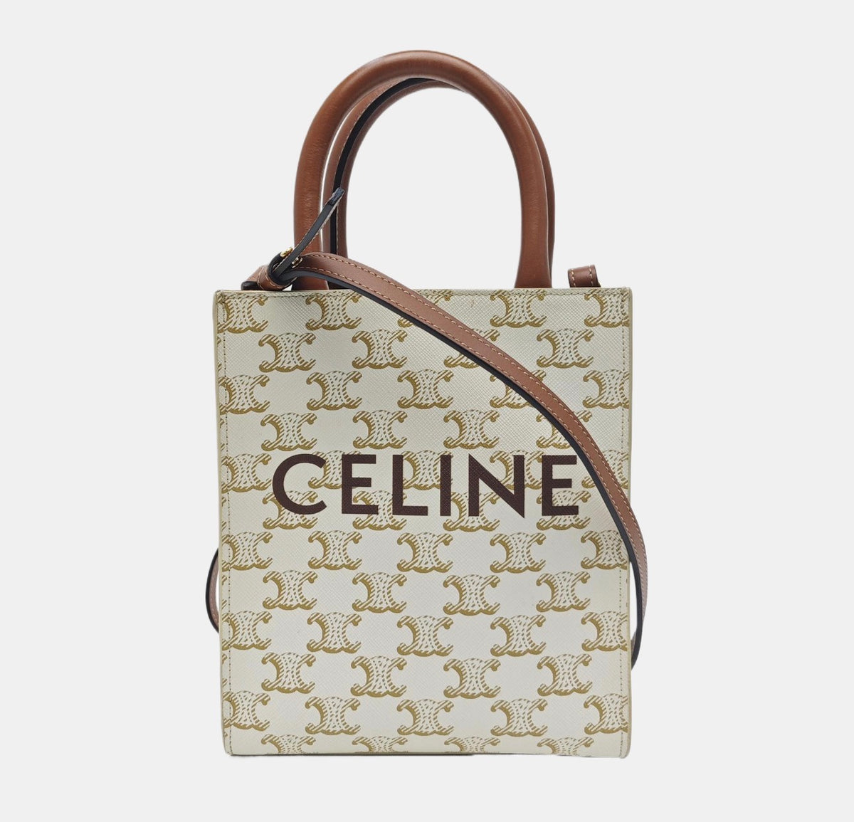 Celine - Mini Vertical Cabas - Cloth - Beige - (mini)