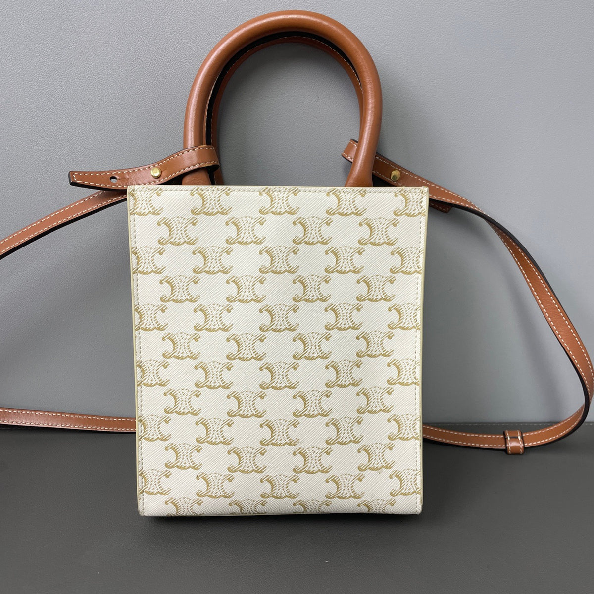 Celine - Mini Vertical Cabas in Triomphe Canvas - Cloth - Multicolour - (mini)