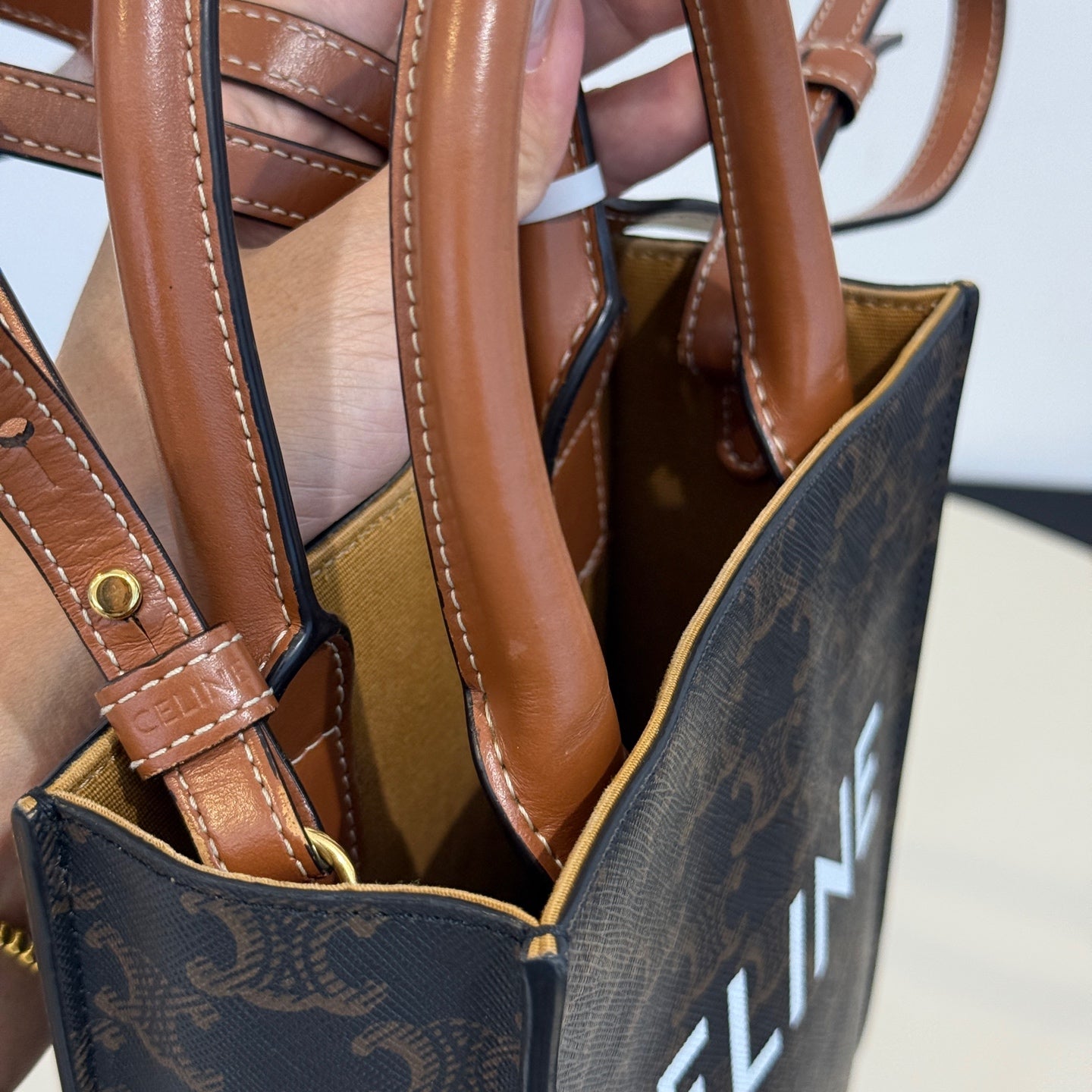 Celine - Mini Vertical Cabas - Synthetic - Brown - (mini)