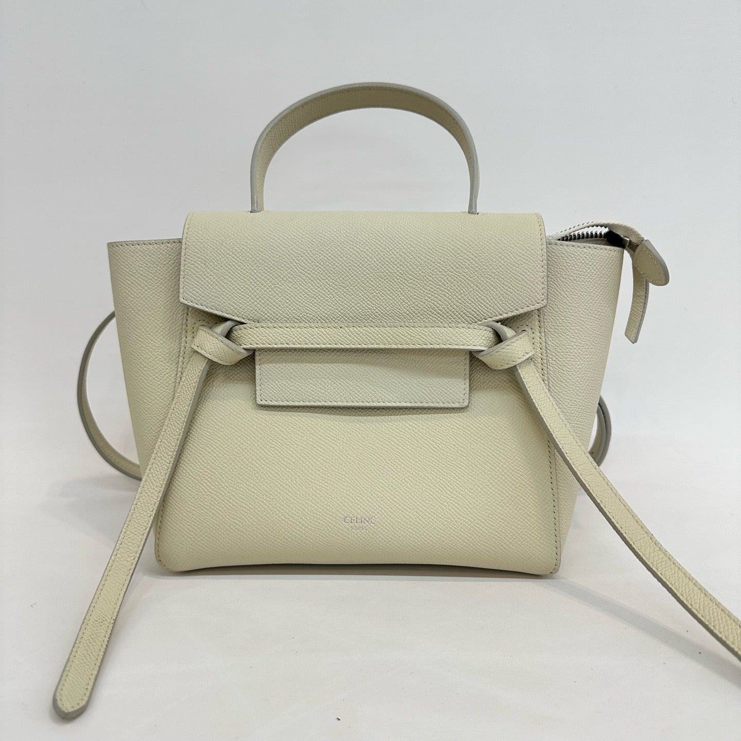 Celine - Nano Belt Bag - Grained Calfskin Leather - White - (Mini)