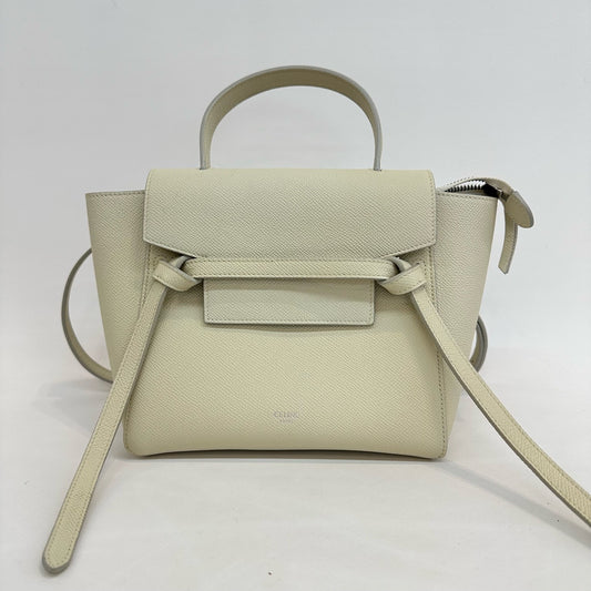 Celine - Nano Belt Bag - Grained Calfskin Leather - White - (Mini)