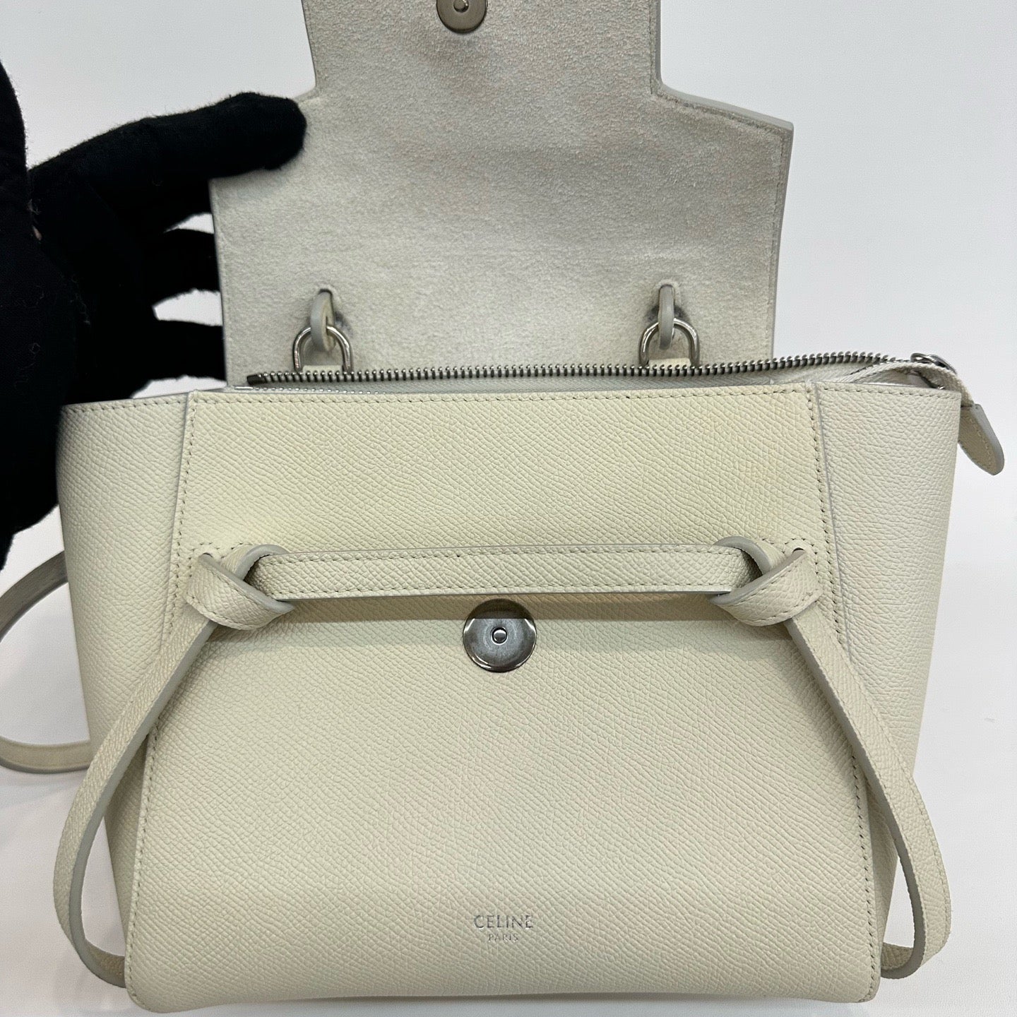 Celine - Nano Belt Bag - Grained Calfskin Leather - White - (Mini)