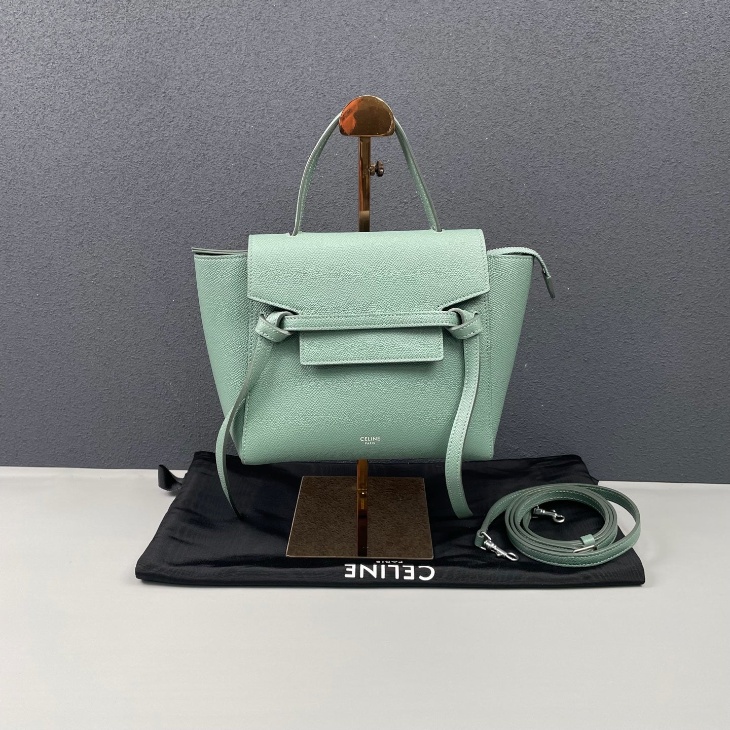 Celine - Nano Belt Bag - Grained leather - Celadon green - (Mini)