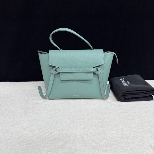 Celine - Nano Belt Bag - Grained leather - Green - (mini)