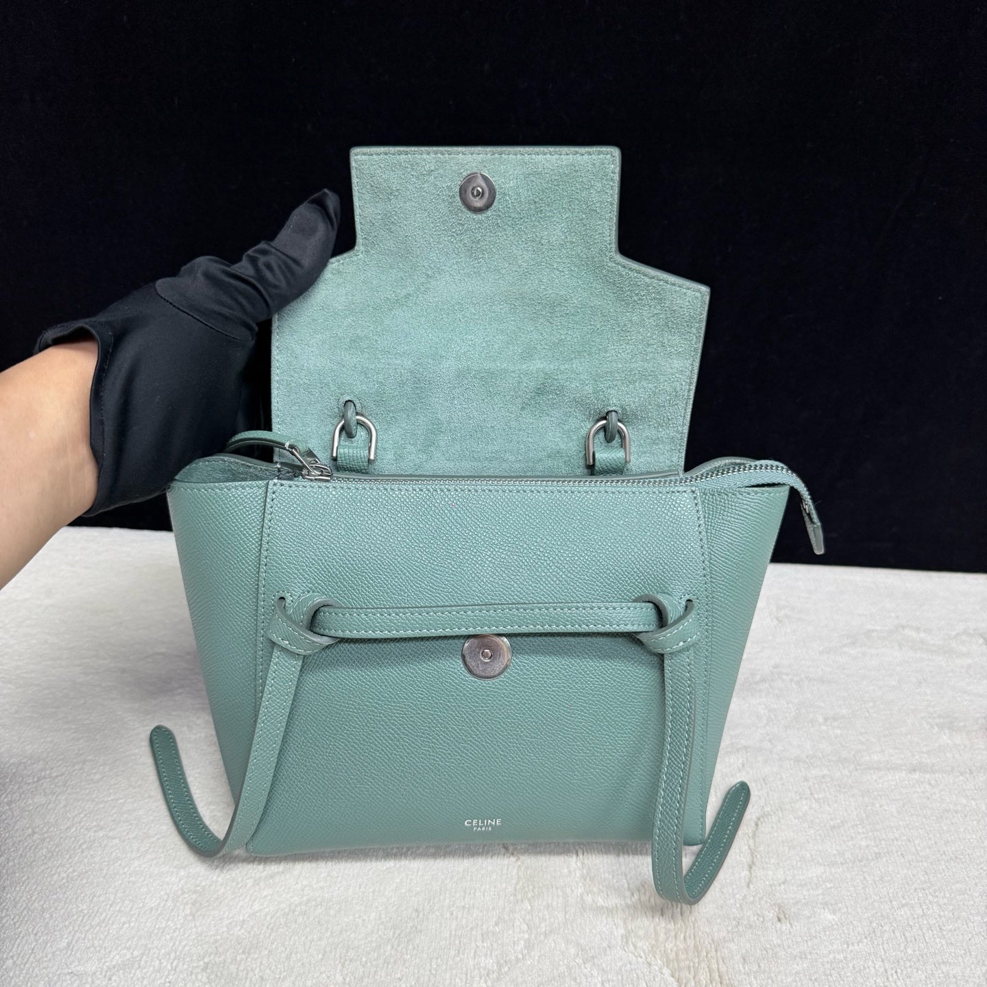 Celine - Nano Belt Bag - Grained leather - Green - (mini)