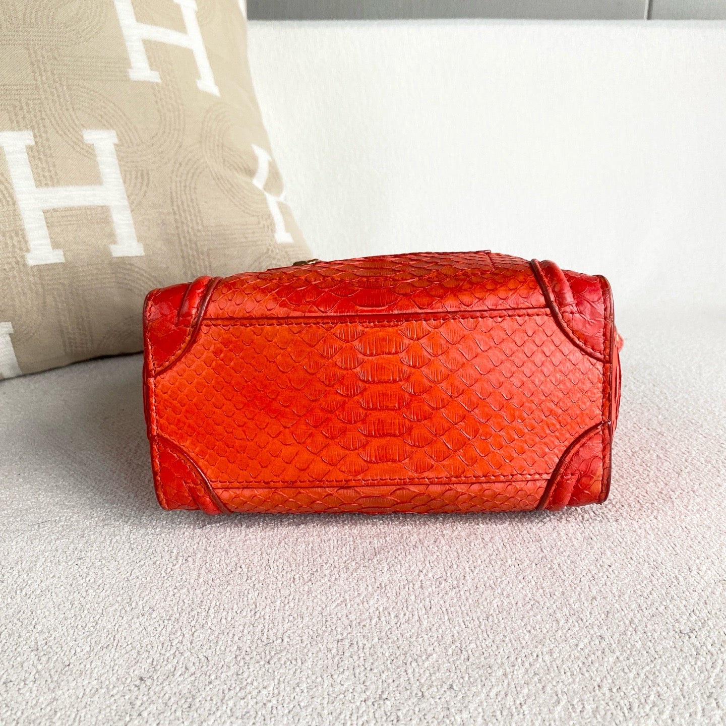 Celine - Nano Luggage - Exotic leathers - Python - Orange - (mini)