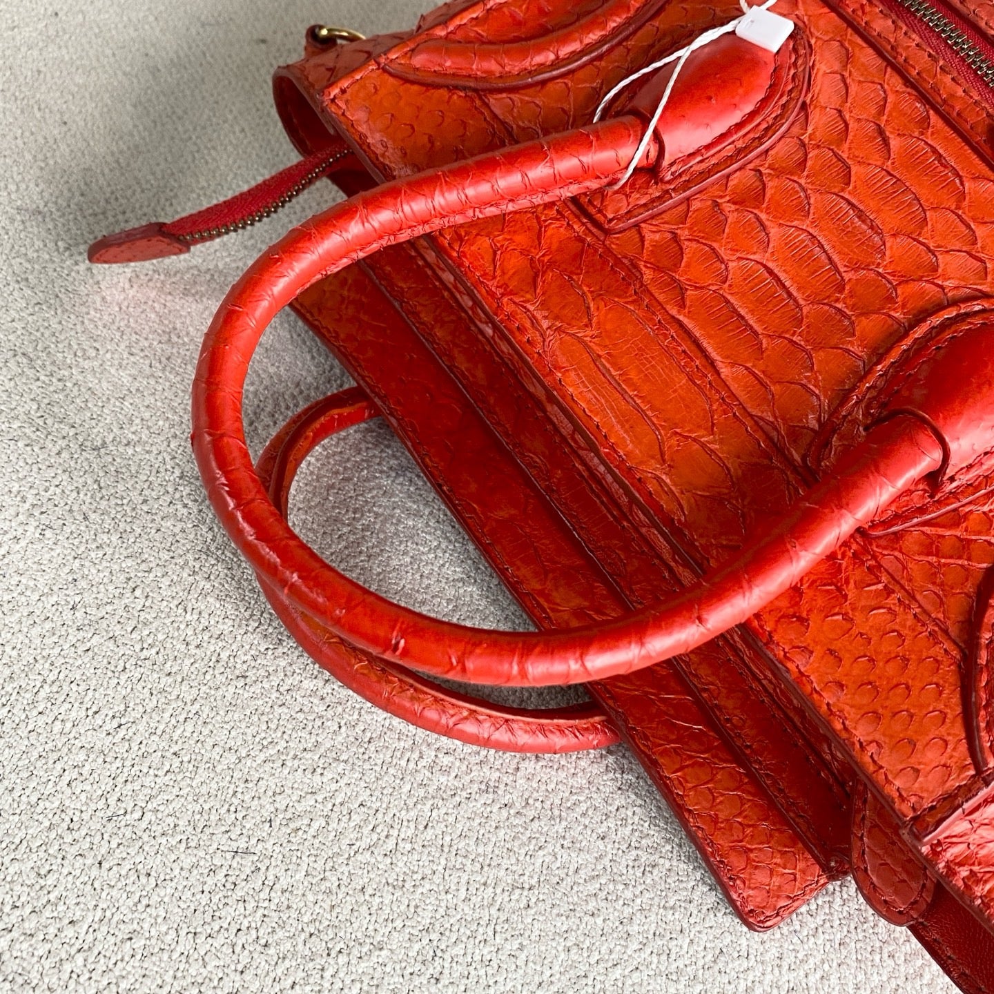 Celine - Nano Luggage - Exotic leathers - Python - Orange - (mini)