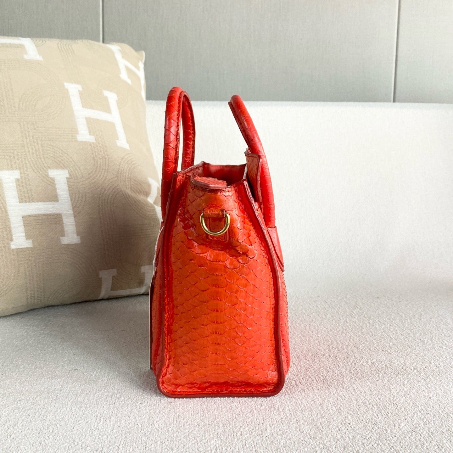 Celine - Nano Luggage - Exotic leathers - Python - Orange - (mini)
