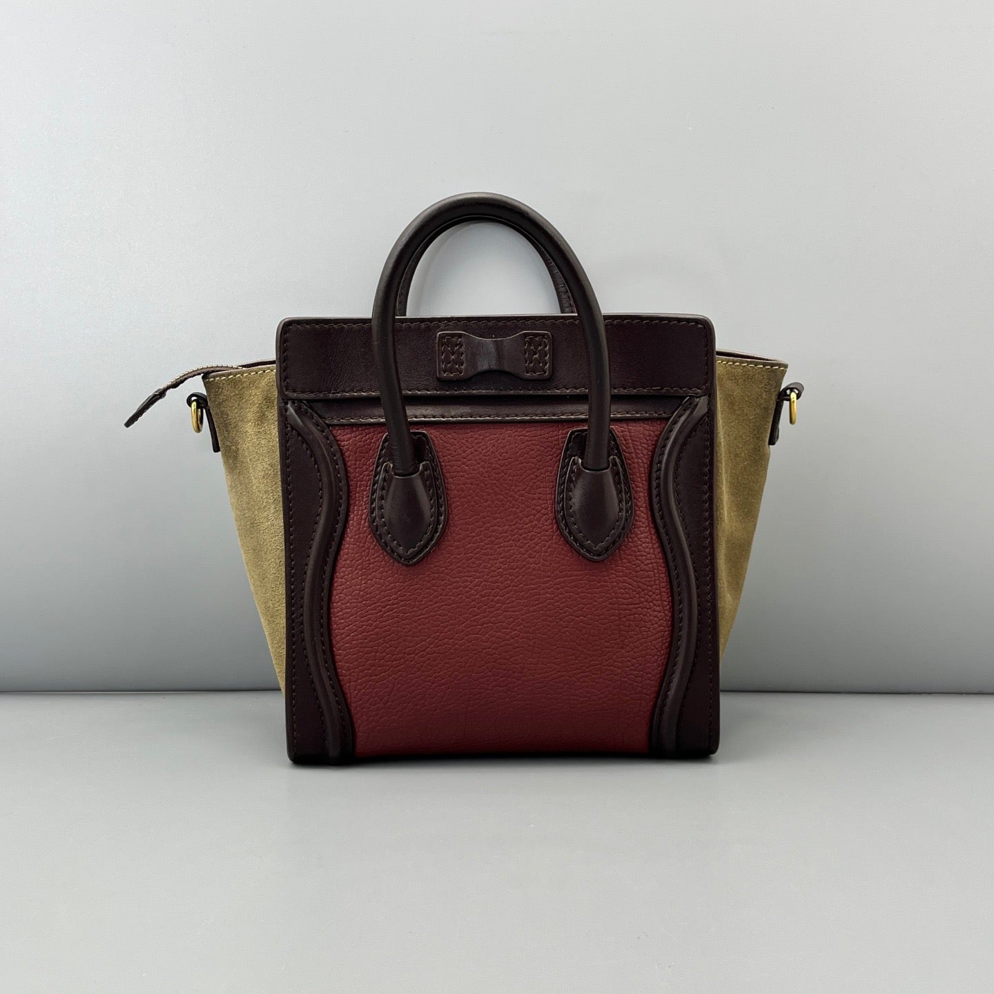 Celine - Nano Luggage - Leather - Burgundy - (mini)