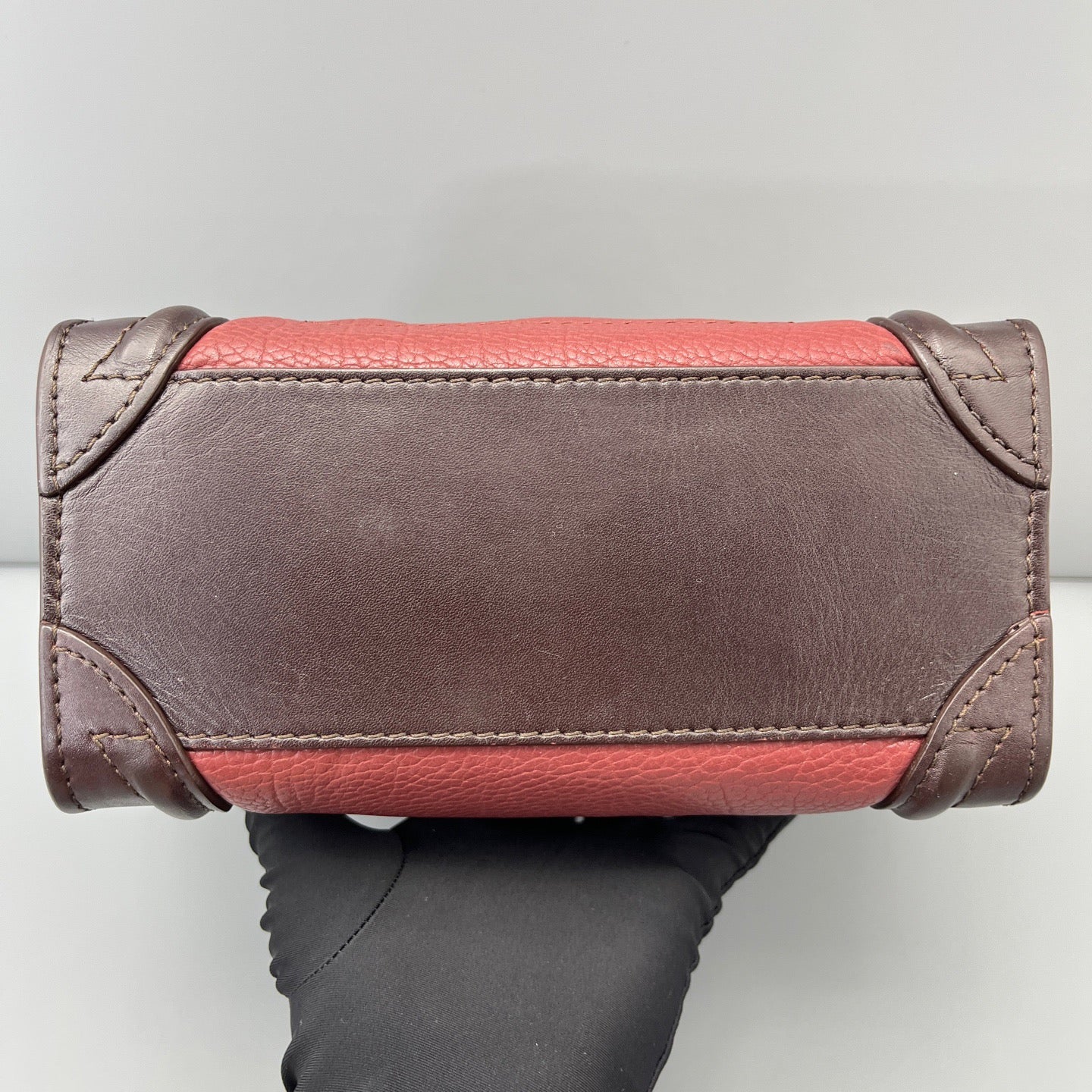 Celine - Nano Luggage - Leather - Burgundy - (mini)