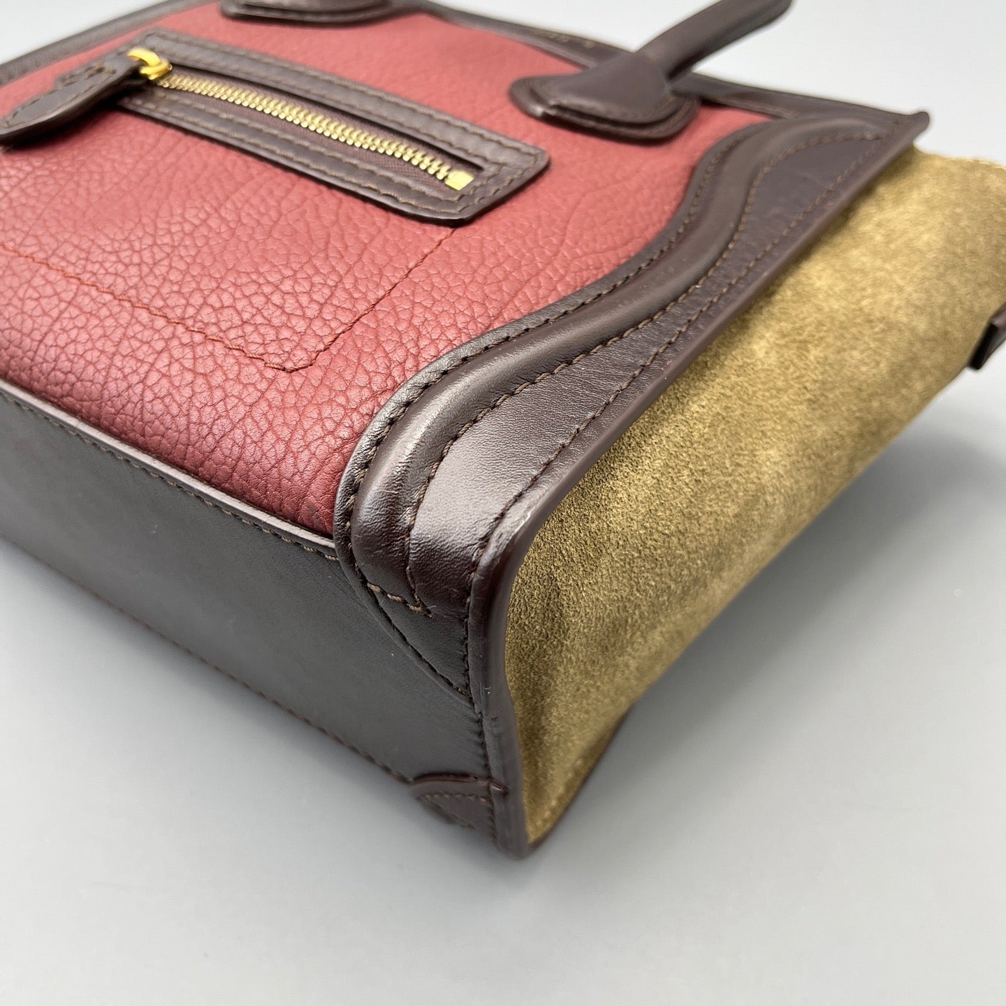 Celine - Nano Luggage - Leather - Burgundy - (mini)