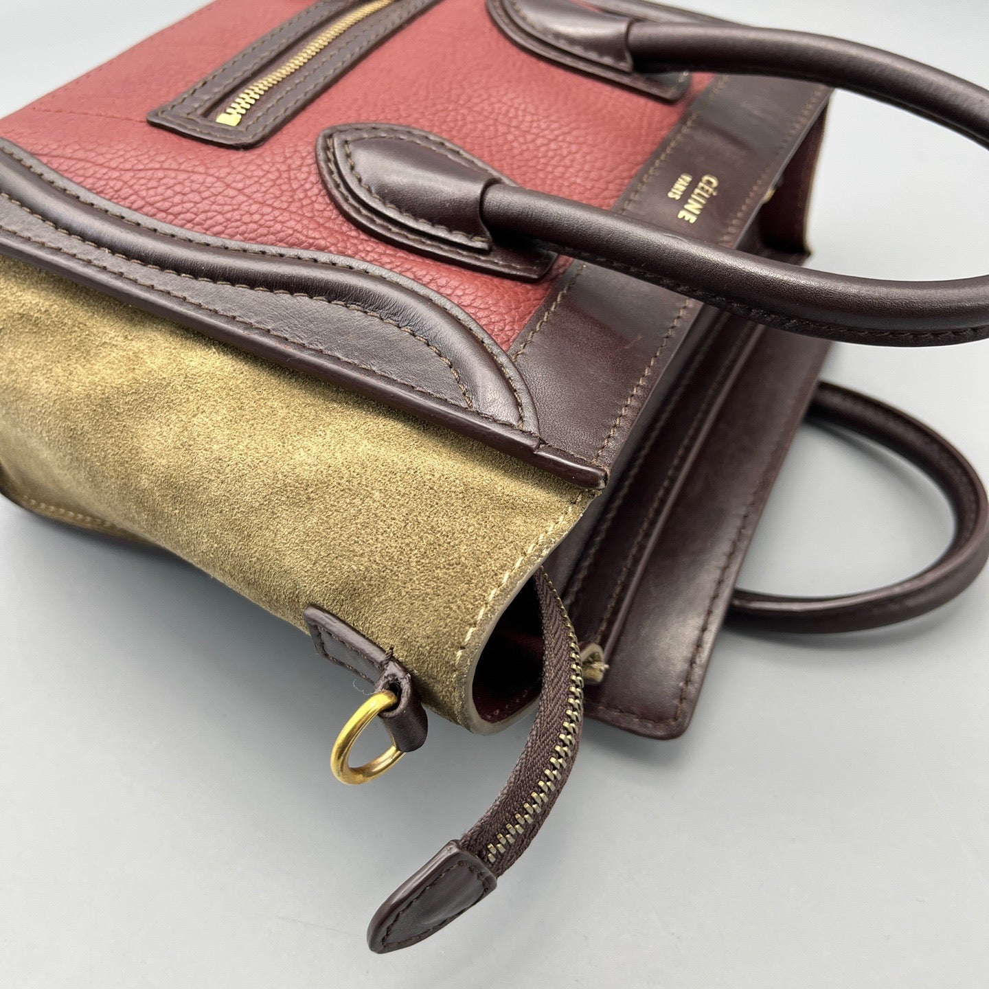Celine - Nano Luggage - Leather - Burgundy - (mini)