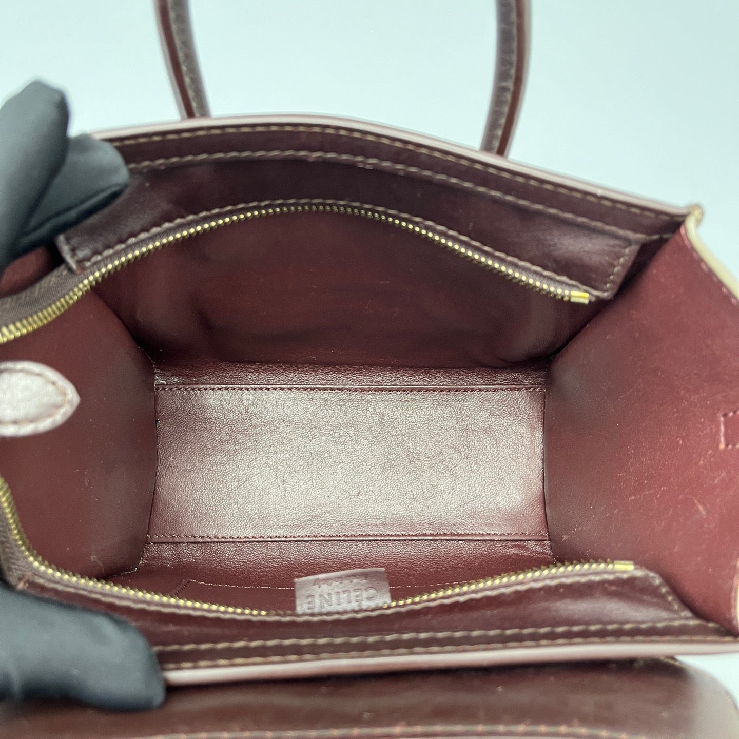 Celine - Nano Luggage - Leather - Burgundy - (mini)