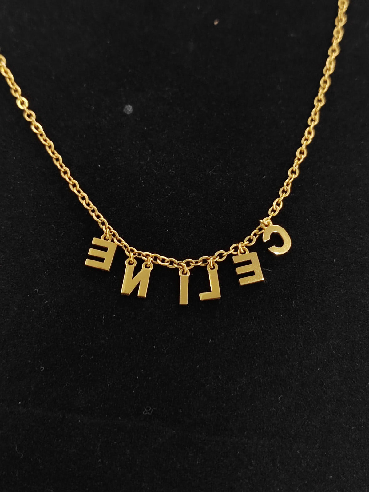 CELINE - Other - Gold-tone metal with clear crystal embellishments; base metal composition unspecified. - Gold