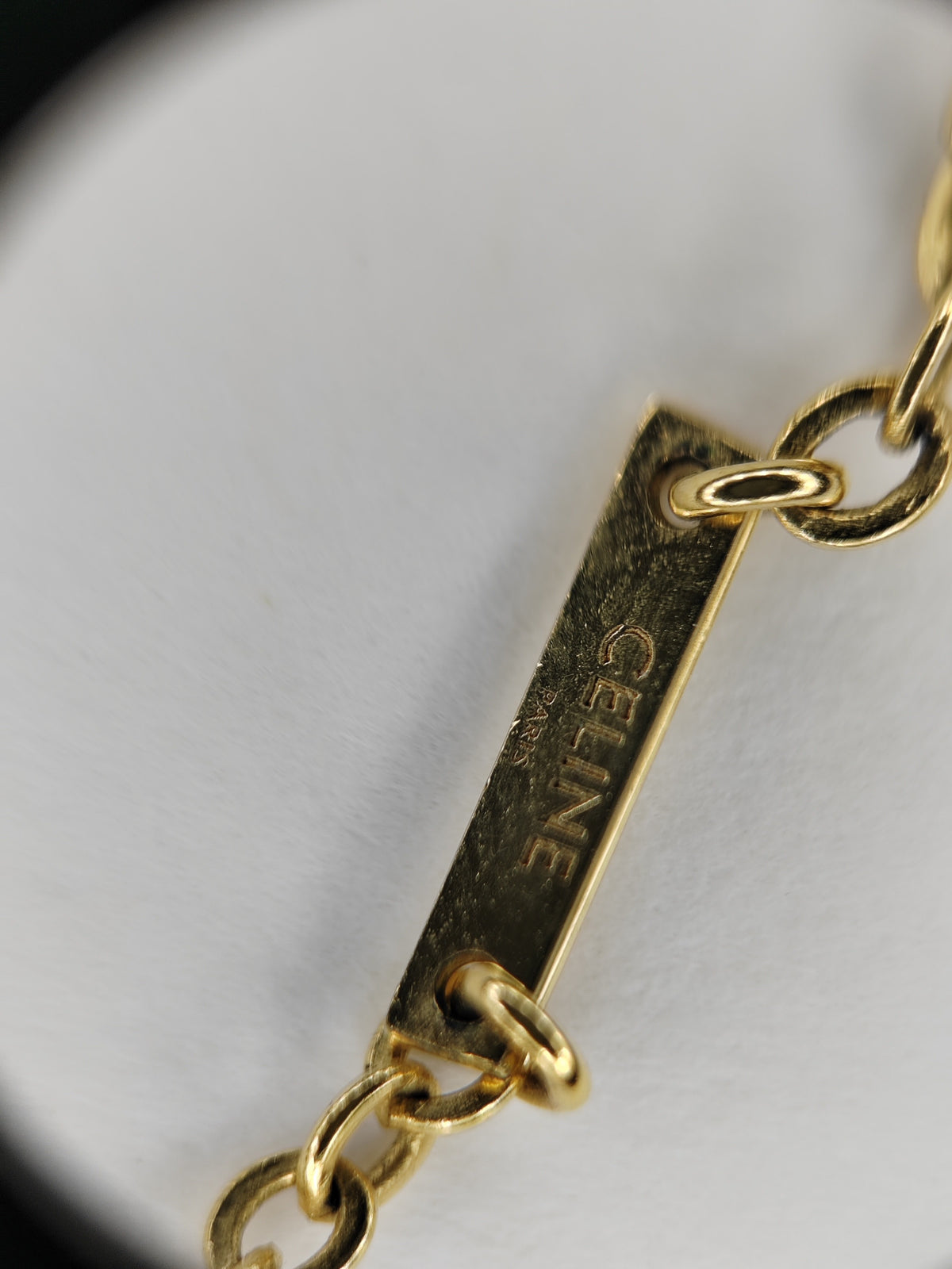 CELINE - Other - Gold-tone metal with clear crystal embellishments; base metal composition unspecified. - Gold