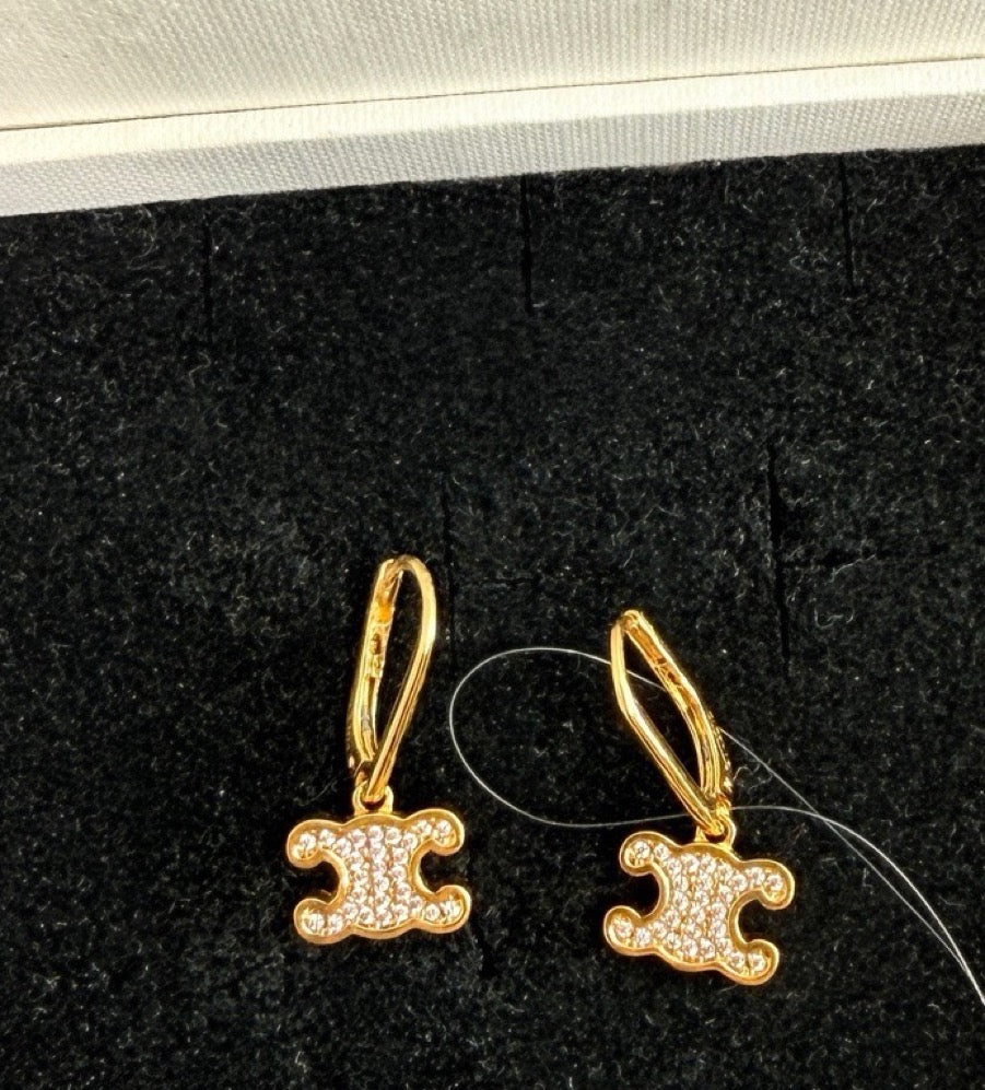 Celine - Other - Gold-tone metal with clear stone embellishments; base metal composition is unconfirmed. - Gold