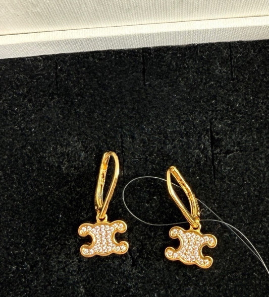 Celine - Other - Gold-tone metal with clear stone embellishments; base metal composition is unconfirmed. - Gold