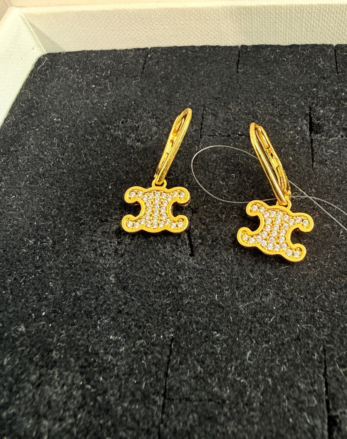 Celine - Other - Gold-tone metal with clear stone embellishments; base metal composition is unconfirmed. - Gold