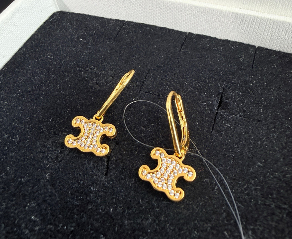 Celine - Other - Gold-tone metal with clear stone embellishments; base metal composition is unconfirmed. - Gold