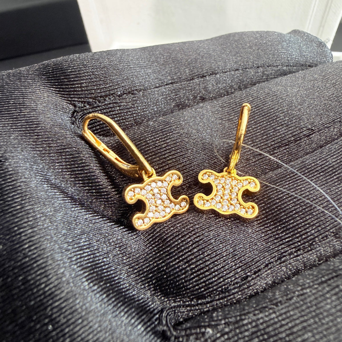 Celine - Other - Gold-tone metal with clear stone embellishments; base metal composition is unconfirmed. - Gold