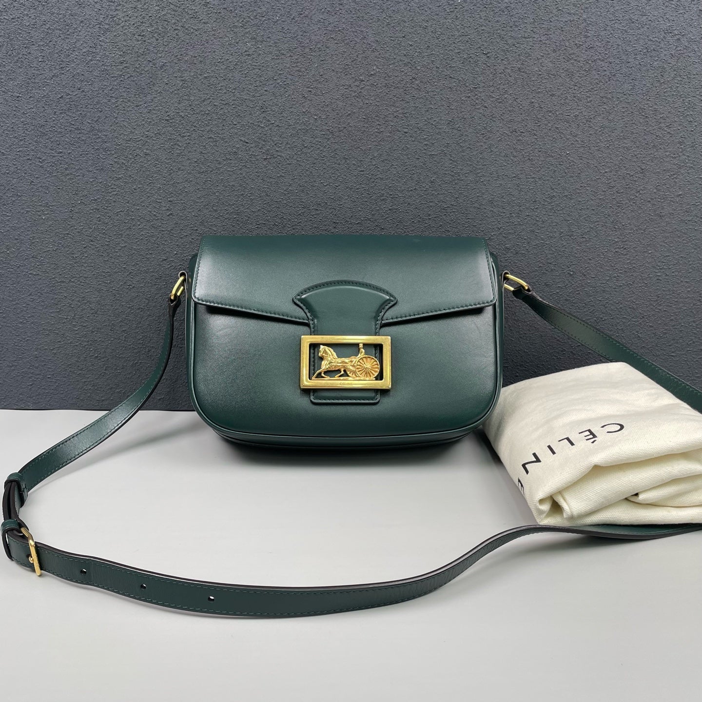 Celine - Other - Leather - Dark Green with Gold-Tone Hardware - (small)