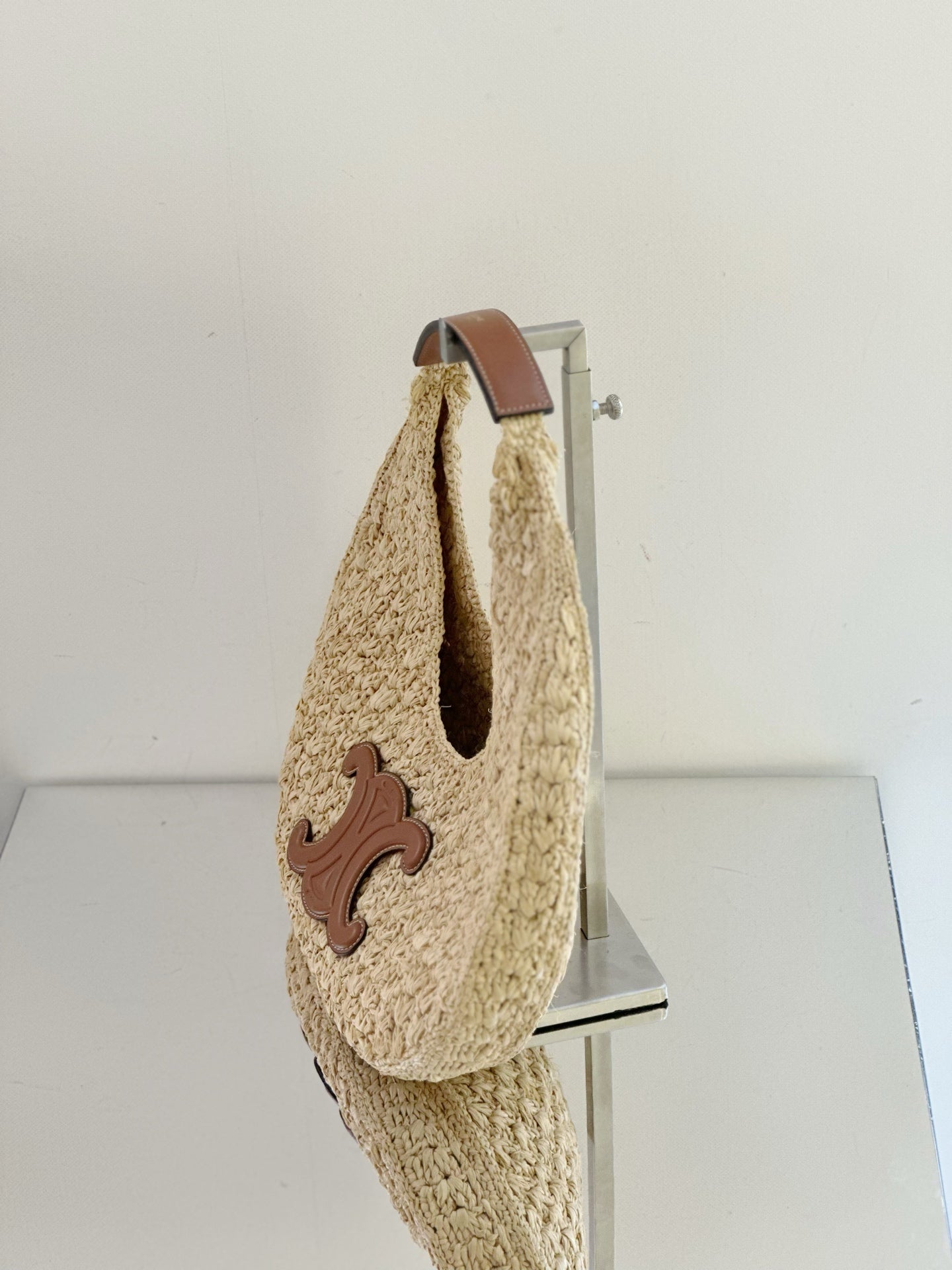 Celine - PANIER HOBO - Wicker and leather - Beige with brown accents - (medium)