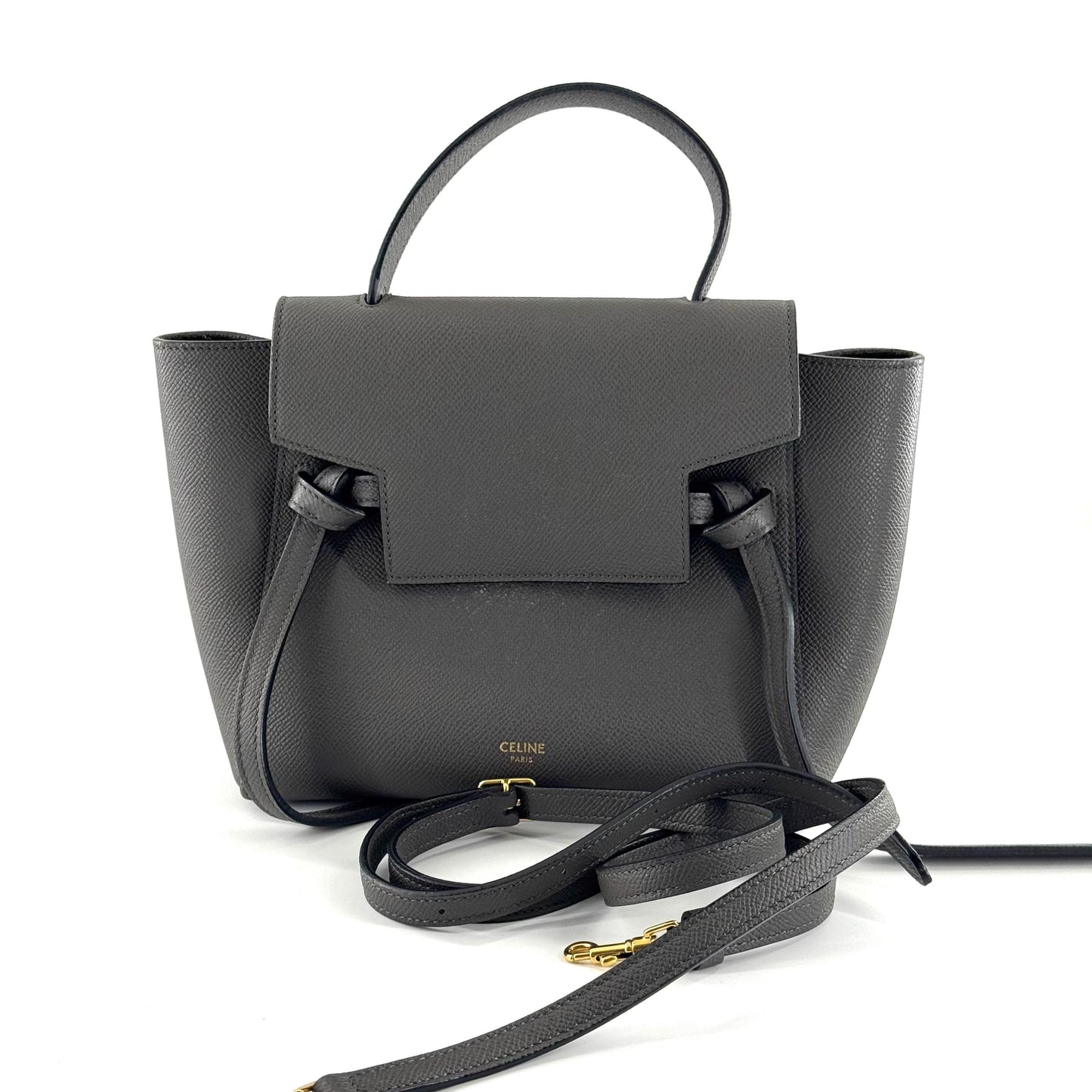 Celine - Pico Belt Bag - Grained calfskin leather - Dark Grey - (mini)