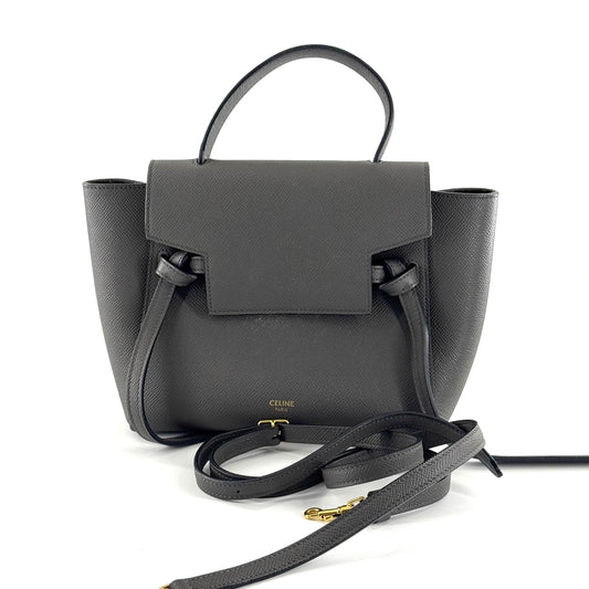 Celine - Pico Belt Bag - Grained calfskin leather - Dark Grey - (mini)