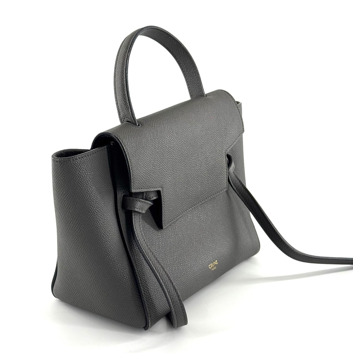 Celine - Pico Belt Bag - Grained calfskin leather - Dark Grey - (mini)