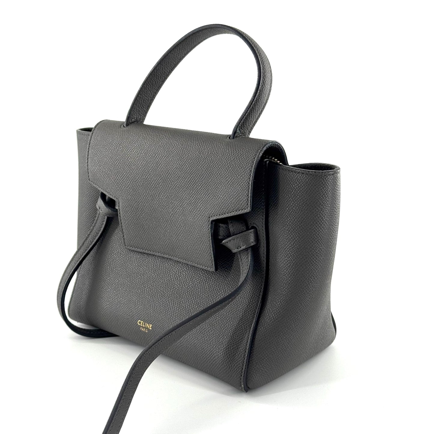 Celine - Pico Belt Bag - Grained calfskin leather - Dark Grey - (mini)
