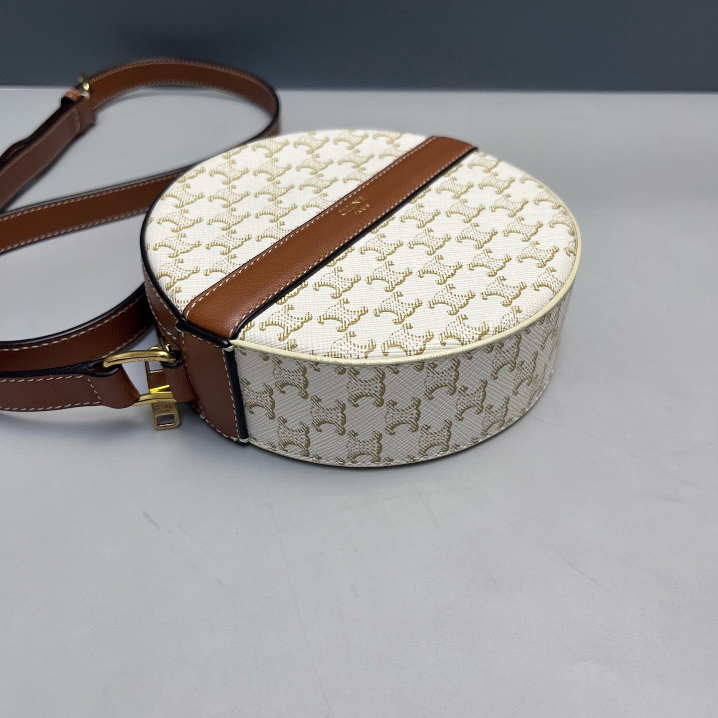 Celine - Round Mini Bag - Canvas - White - (mini)