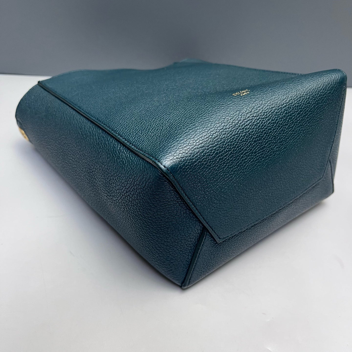 Celine - Sangle Bucket Bag - Grained Leather - Green - (Medium)