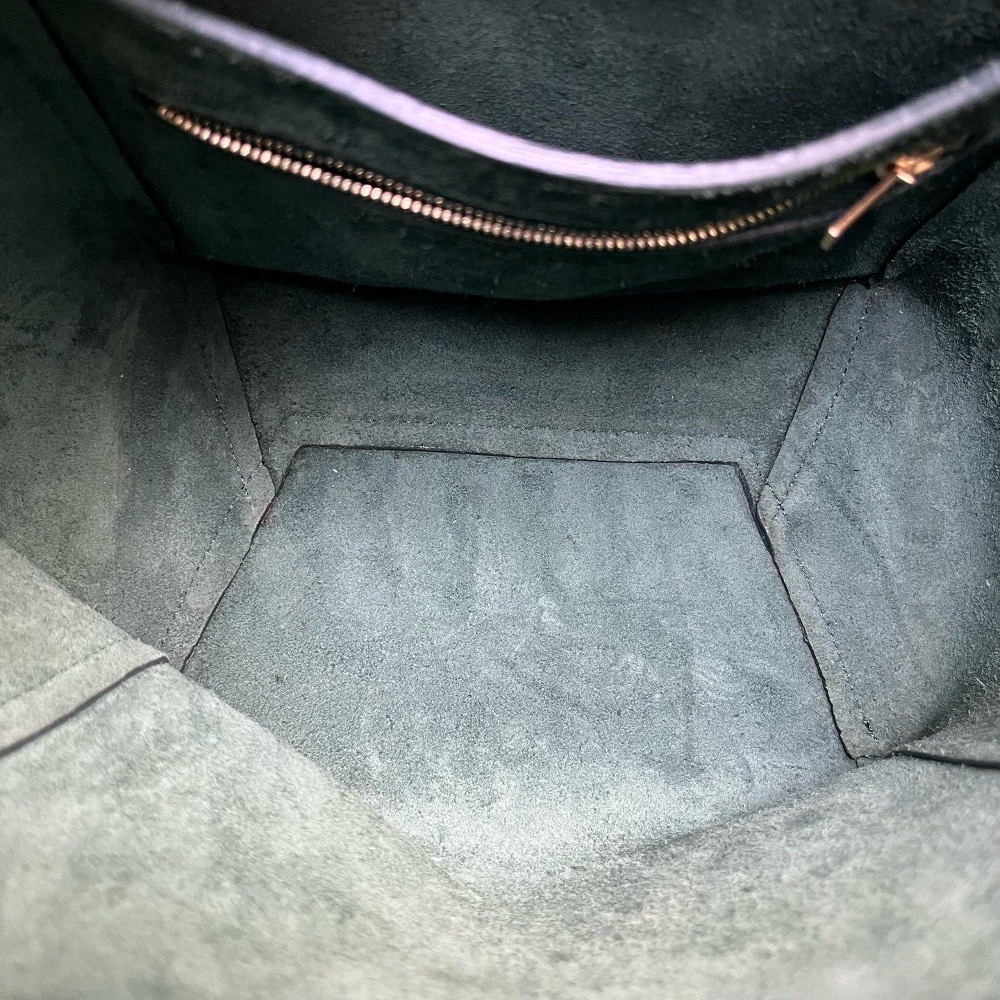 Celine - Sangle Bucket Bag - Grained Leather - Green - (Medium)