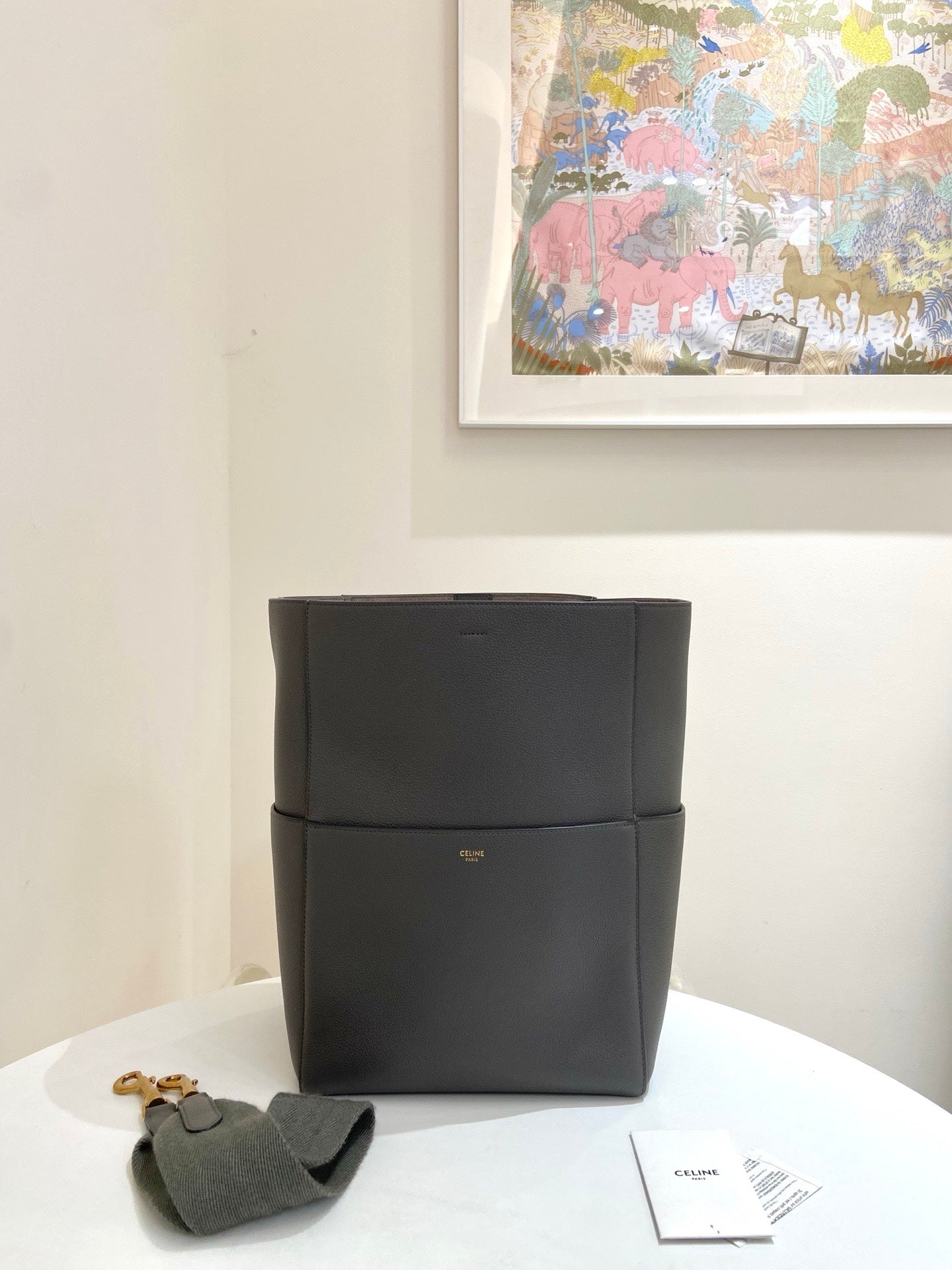 Celine - Sangle - Leather - Grey - (medium)
