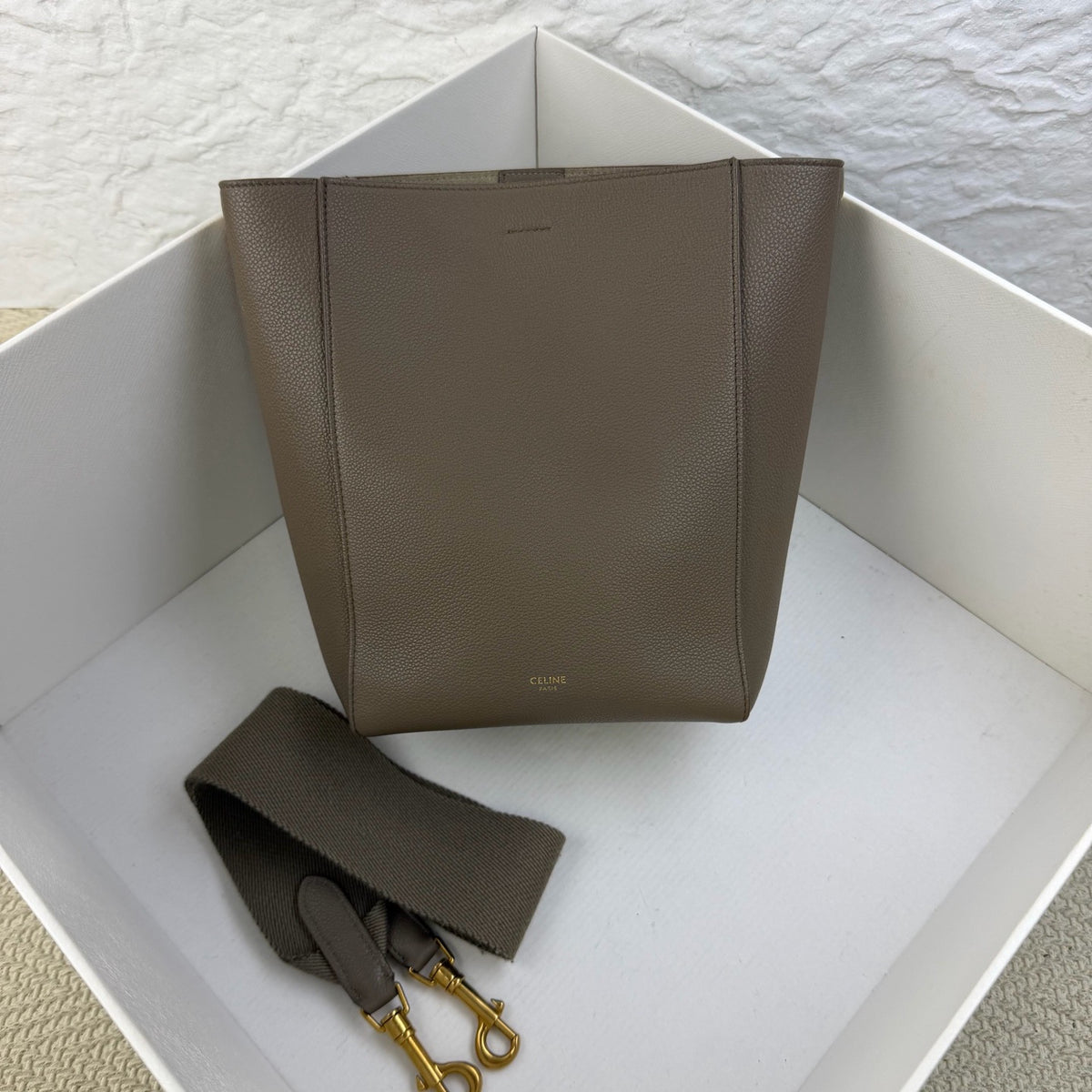 Celine - Sangle Small - Leather - Grey - (small)