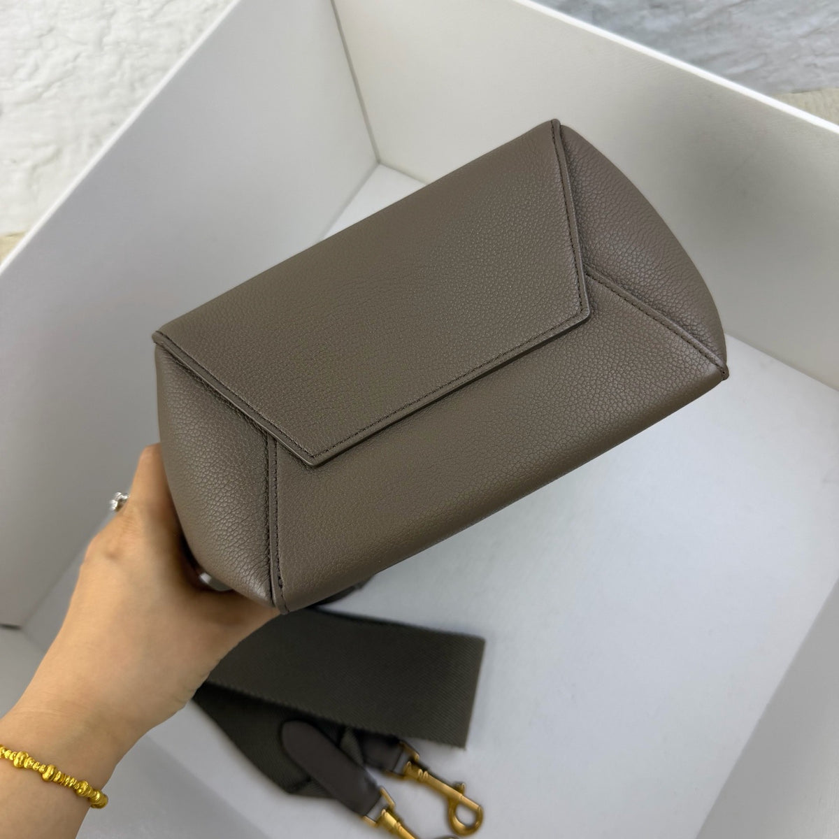 Celine - Sangle Small - Leather - Grey - (small)