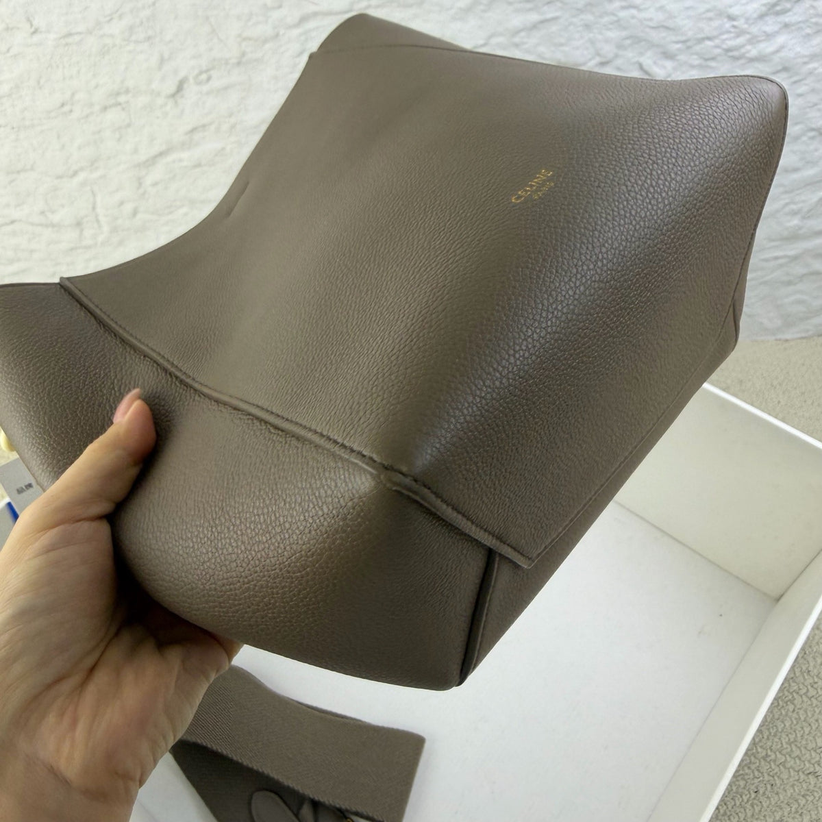 Celine - Sangle Small - Leather - Grey - (small)