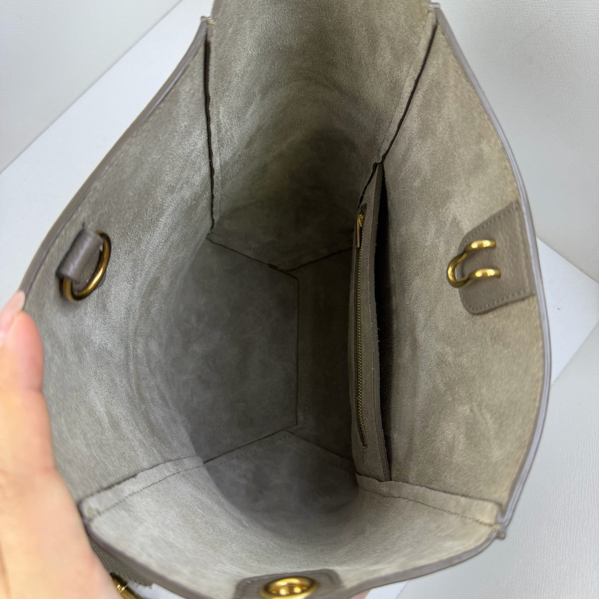Celine - Sangle Small - Leather - Grey - (small)