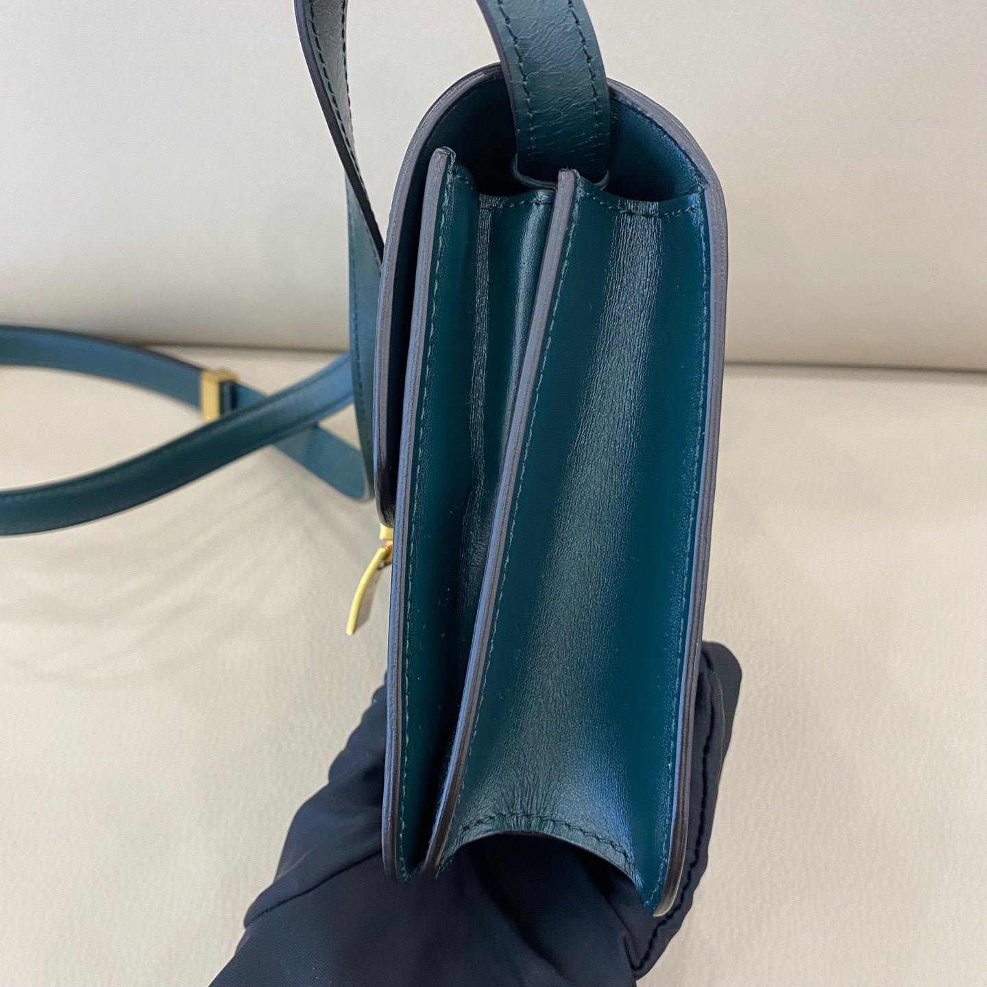 Celine - Small Box Bag - Smooth Calfskin Leather - Deep Dark Green - (Small)