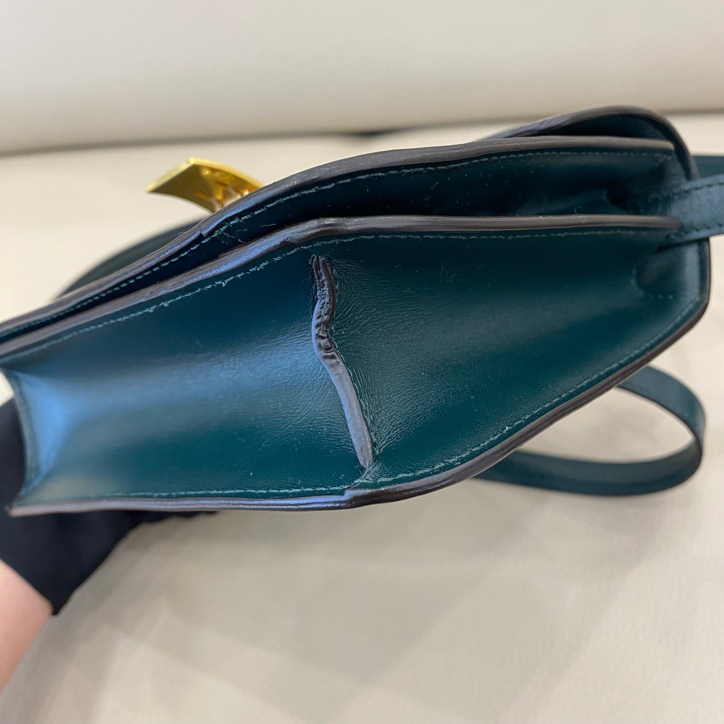 Celine - Small Box Bag - Smooth Calfskin Leather - Deep Dark Green - (Small)